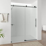 Vanity Art 76 in. H x 60 in. W Frameless Sliding Shower/Tub Door, Matte Black, Clear Tempered Glass