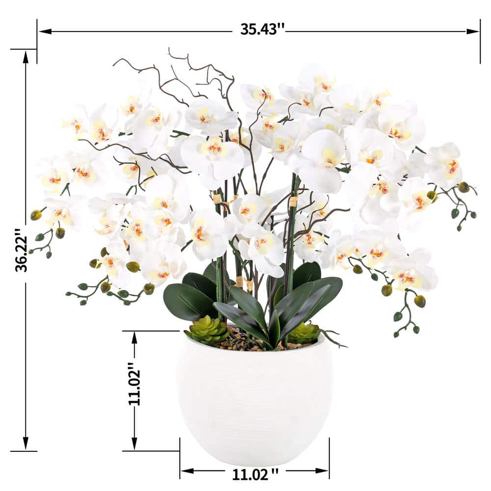 Vanity Art 36.22 in. H Artificial Phalaenopsis Orchids Floral Arrangement in Pot