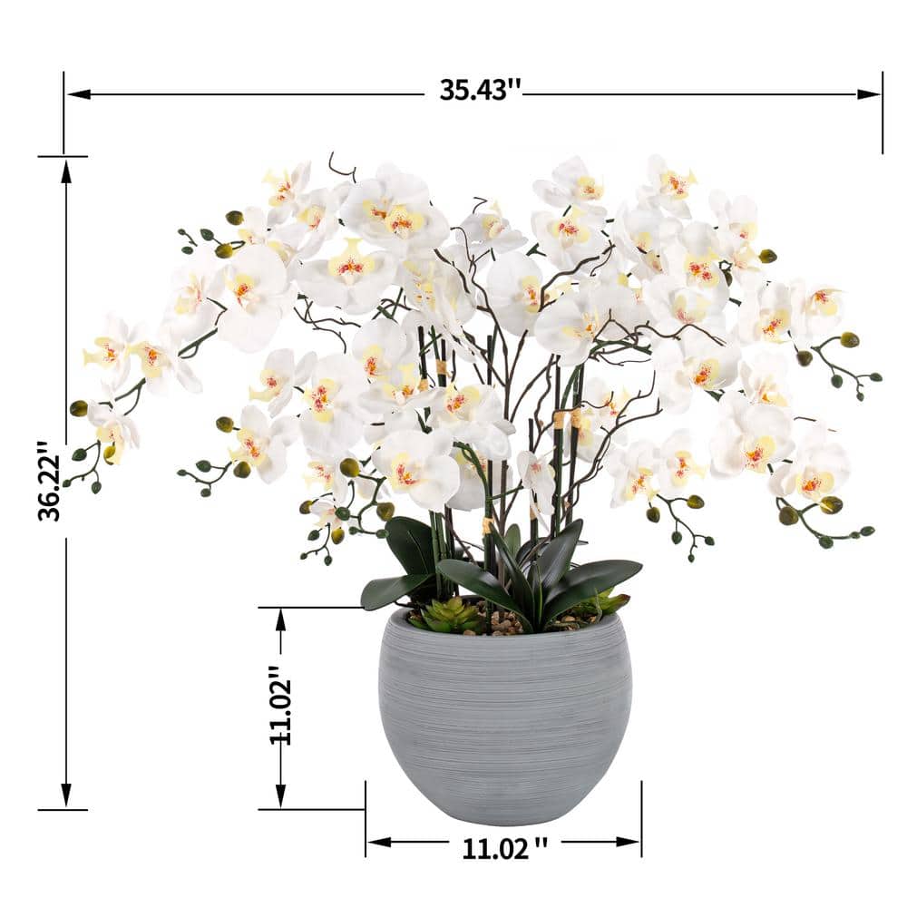 Vanity Art 36.22 in. H Artificial Phalaenopsis Orchids Floral Arrangement in Pot