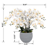 Vanity Art 36.22 in. H Artificial Phalaenopsis Orchids Floral Arrangement in Pot