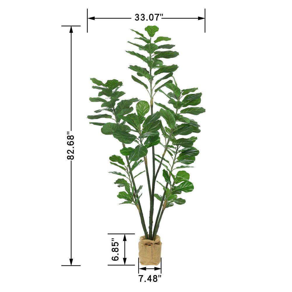 Vanity Art 82 .68 in. H Artificial Fiddle Leaf Fig Plant in Pot (Set of 2)