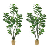Vanity Art 82 .68 in. H Artificial Fiddle Leaf Fig Plant in Pot (Set of 2)