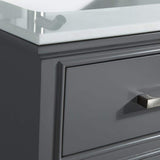 Vanity Art Genoa 24 in. W x 22 in. D x 36 in. H Bath Vanity in Grey with Engineered Marble Top in White with Basin and Mirror