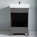 Vanity Art Genoa 24 in. W x 22 in. D x 36 in. H Bath Vanity in Grey with Engineered Marble Top in White with Basin and Mirror