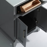 Vanity Art Genoa 24 in. W x 22 in. D x 36 in. H Bath Vanity in Grey with Engineered Marble Top in White with Basin and Mirror