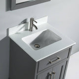 Vanity Art Genoa 24 in. W x 22 in. D x 36 in. H Bath Vanity in Grey with Engineered Marble Top in White with Basin and Mirror