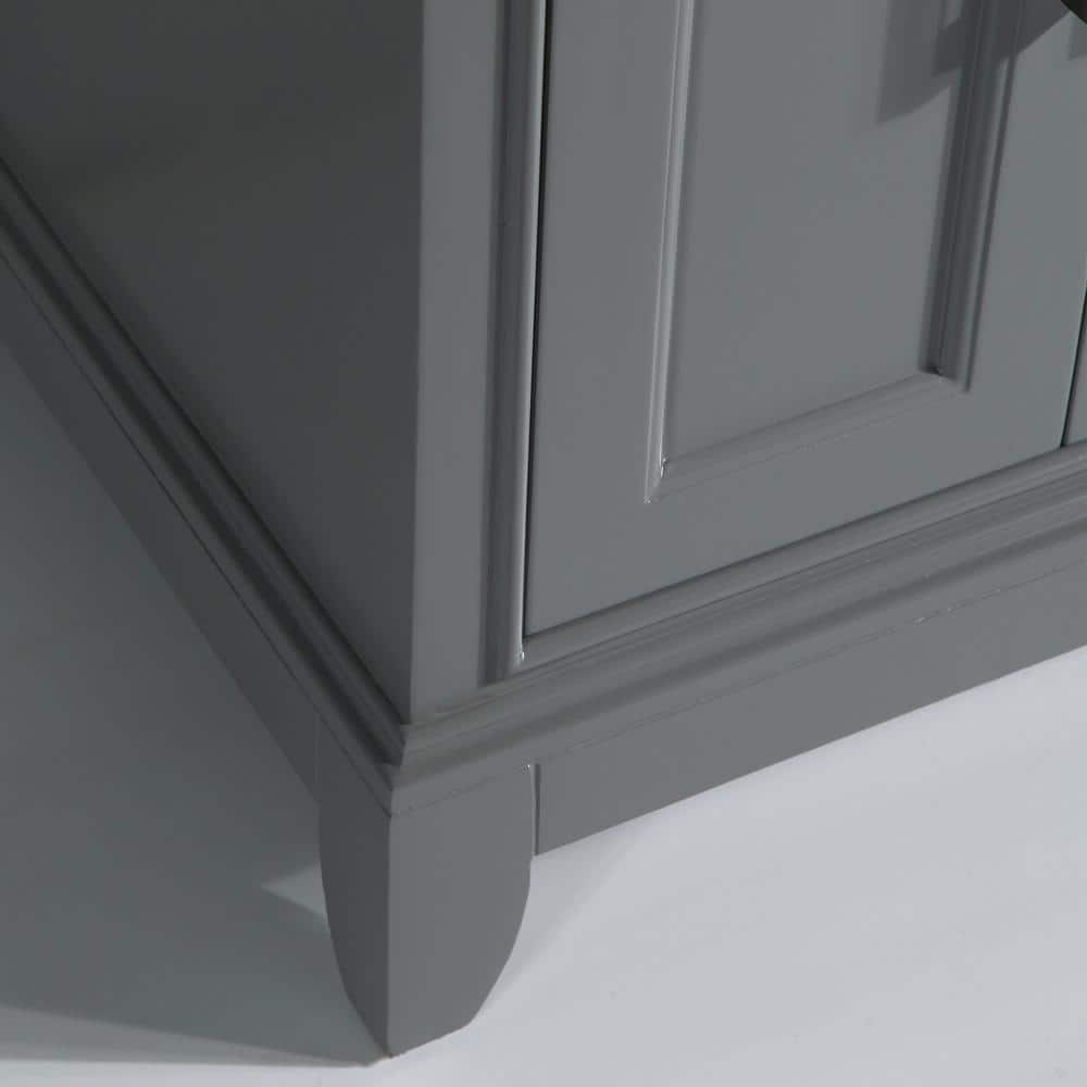 Vanity Art Genoa 30 in. W x 22 in. D x 36 in. H Bath Vanity in Grey with Engineered Marble Top in White with Basin and Mirror