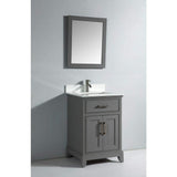 Vanity Art Genoa 30 in. W x 22 in. D x 36 in. H Bath Vanity in Grey with Engineered Marble Top in White with Basin and Mirror