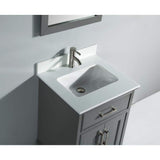Vanity Art Genoa 30 in. W x 22 in. D x 36 in. H Bath Vanity in Grey with Engineered Marble Top in White with Basin and Mirror