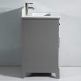 Vanity Art Genoa 30 in. W x 22 in. D x 36 in. H Bath Vanity in Grey with Engineered Marble Top in White with Basin and Mirror