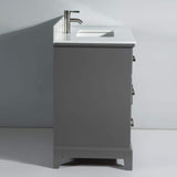 Vanity Art Genoa 36 in. W x 22 in. D x 36 in. H Bath Vanity in Grey with Engineered Marble Top in White with Basin and Mirror
