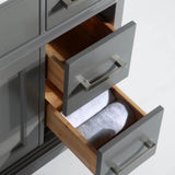 Vanity Art Genoa 36 in. W x 22 in. D x 36 in. H Bath Vanity in Grey with Engineered Marble Top in White with Basin and Mirror
