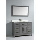 Vanity Art Genoa 48 in. W x 22 in. D x 36 in. H Bath Vanity in Grey with Engineered Marble Top in White with Basin and Mirror