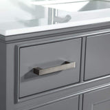 Vanity Art Genoa 48 in. W x 22 in. D x 36 in. H Bath Vanity in Grey with Engineered Marble Top in White with Basin and Mirror