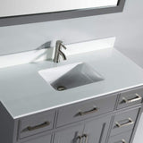 Vanity Art Genoa 48 in. W x 22 in. D x 36 in. H Bath Vanity in Grey with Engineered Marble Top in White with Basin and Mirror