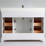 Vanity Art Genoa 48 in. W x 22 in. D x 36 in. H Bath Vanity in White with Engineered Marble Top in White with Basin and Mirror