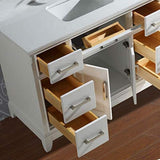Vanity Art Genoa 48 in. W x 22 in. D x 36 in. H Bath Vanity in White with Engineered Marble Top in White with Basin and Mirror