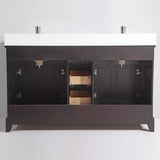 Vanity Art Genoa 60 in. W x 22 in. D x 36 in. H Bath Vanity in Espresso with Engineered Marble Top in White with Basin and Mirror