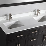 Vanity Art Genoa 60 in. W x 22 in. D x 36 in. H Bath Vanity in Espresso with Engineered Marble Top in White with Basin and Mirror