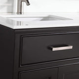 Vanity Art Genoa 60 in. W x 22 in. D x 36 in. H Bath Vanity in Espresso with Engineered Marble Top in White with Basin and Mirror