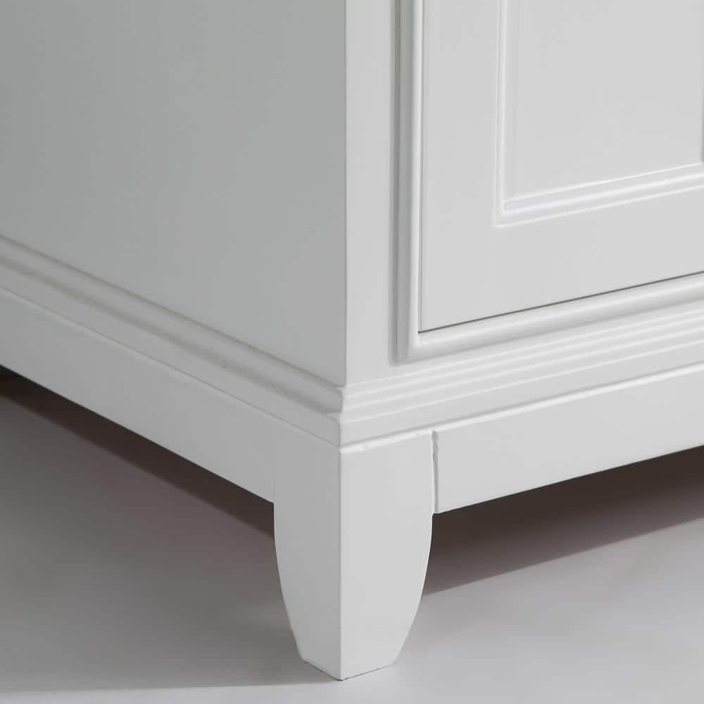 Vanity Art Genoa 60 in. W x 22 in. D x 36 in. H Bath Vanity in White with Engineered Marble Top in White with Basin and Mirror