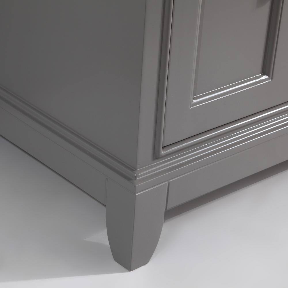 Vanity Art Genoa 60 in. W x 22 in. D x 36 in. H Bath Vanity in Grey withEngineered Marble Top in White with Basin and Mirror