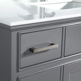 Vanity Art Genoa 60 in. W x 22 in. D x 36 in. H Bath Vanity in Grey withEngineered Marble Top in White with Basin and Mirror