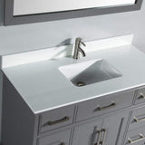Vanity Art Genoa 60 in. W x 22 in. D x 36 in. H Bath Vanity in Grey withEngineered Marble Top in White with Basin and Mirror