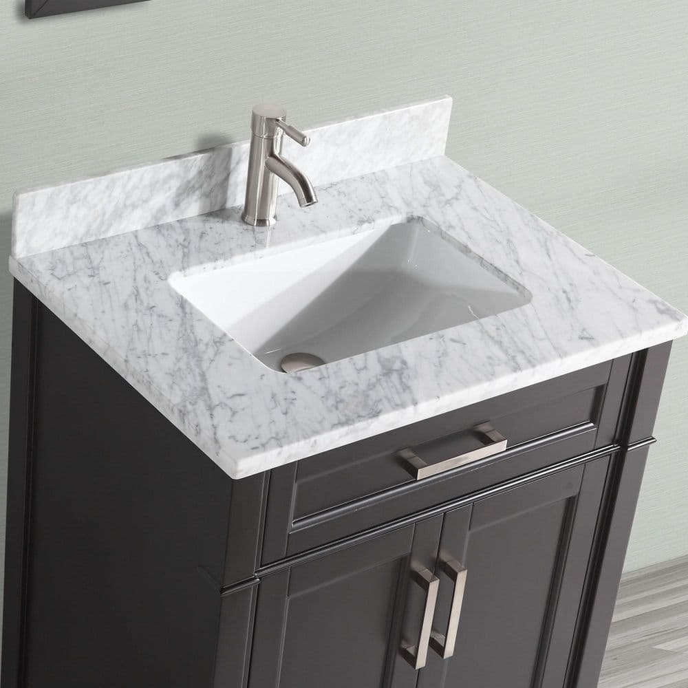 Vanity Art Savona 24 in. W x 22 in. D x 36 in. H Bath Vanity in Grey with Vanity Top in White with White Basin and Mirror