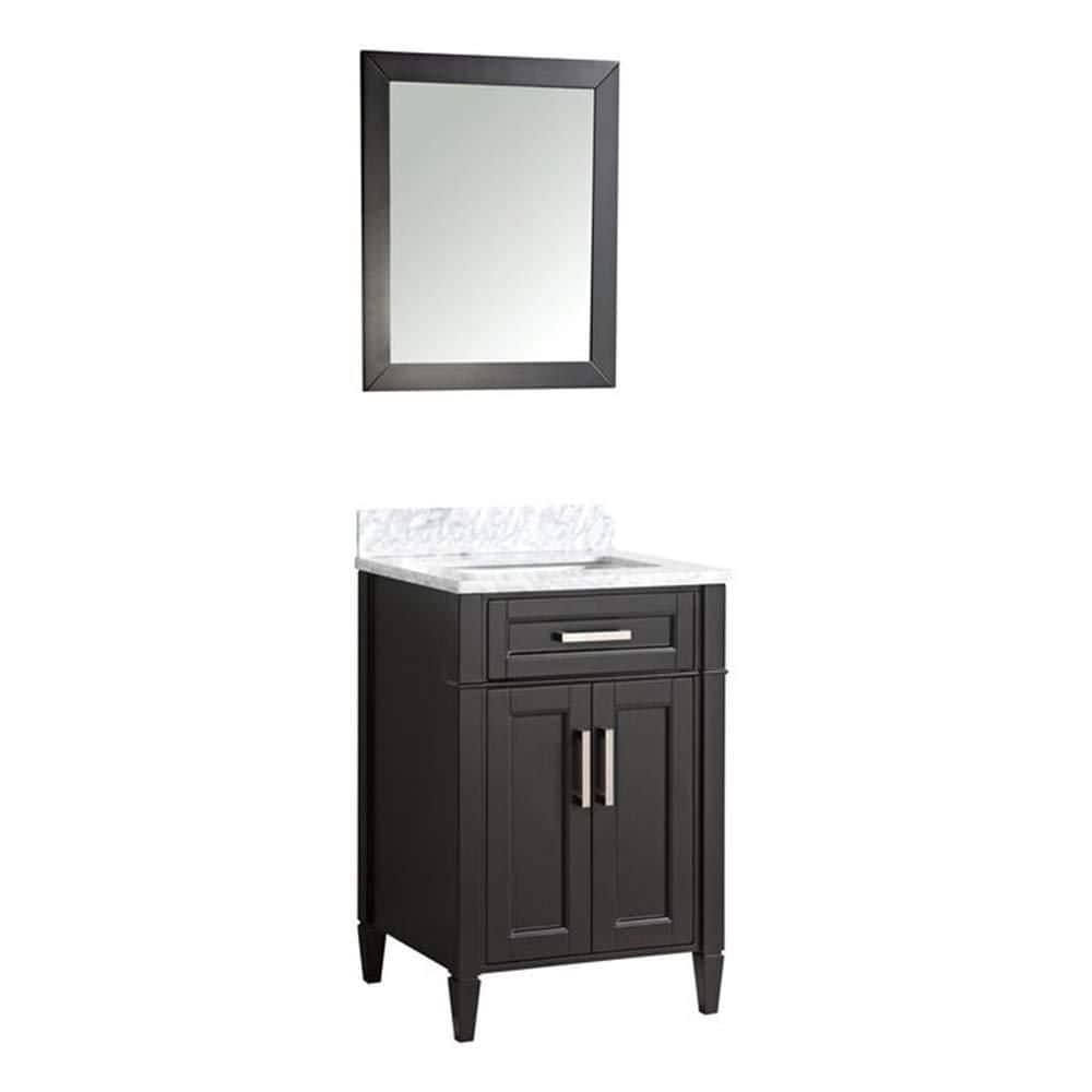 Vanity Art Savona 24 in. W x 22 in. D x 36 in. H Bath Vanity in Grey with Vanity Top in White with White Basin and Mirror
