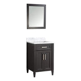 Vanity Art Savona 24 in. W x 22 in. D x 36 in. H Bath Vanity in Espresso with Vanity Top in White with White Basin and Mirror