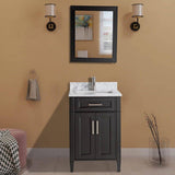 Vanity Art Savona 24 in. W x 22 in. D x 36 in. H Bath Vanity in Espresso with Vanity Top in White with White Basin and Mirror