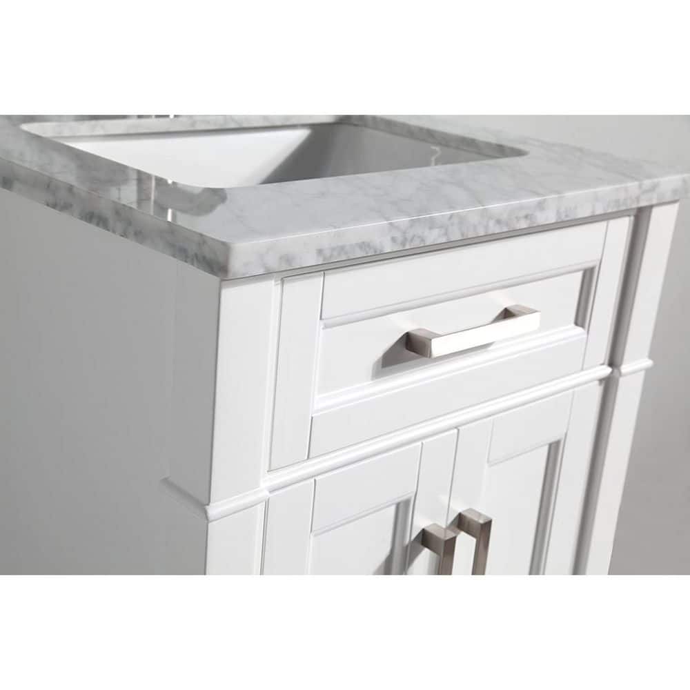 Vanity Art Savona 24 in. W x 22 in. D x 36 in. H Bath Vanity in White with Vanity Top in White with White Basin and Mirror