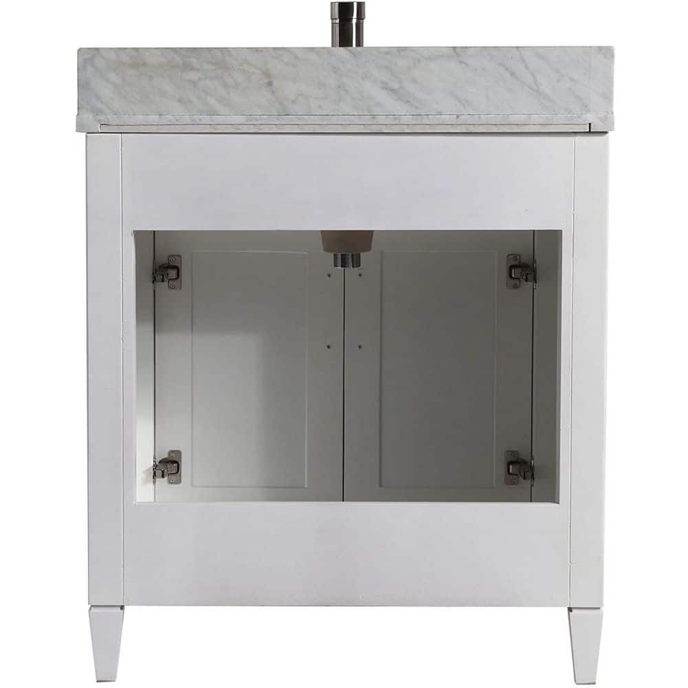 Vanity Art Savona 24 in. W x 22 in. D x 36 in. H Bath Vanity in White with Vanity Top in White with White Basin and Mirror