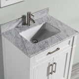 Vanity Art Savona 24 in. W x 22 in. D x 36 in. H Bath Vanity in White with Vanity Top in White with White Basin and Mirror