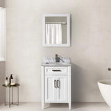 Vanity Art Savona 24 in. W x 22 in. D x 36 in. H Bath Vanity in White with Vanity Top in White with White Basin and Mirror