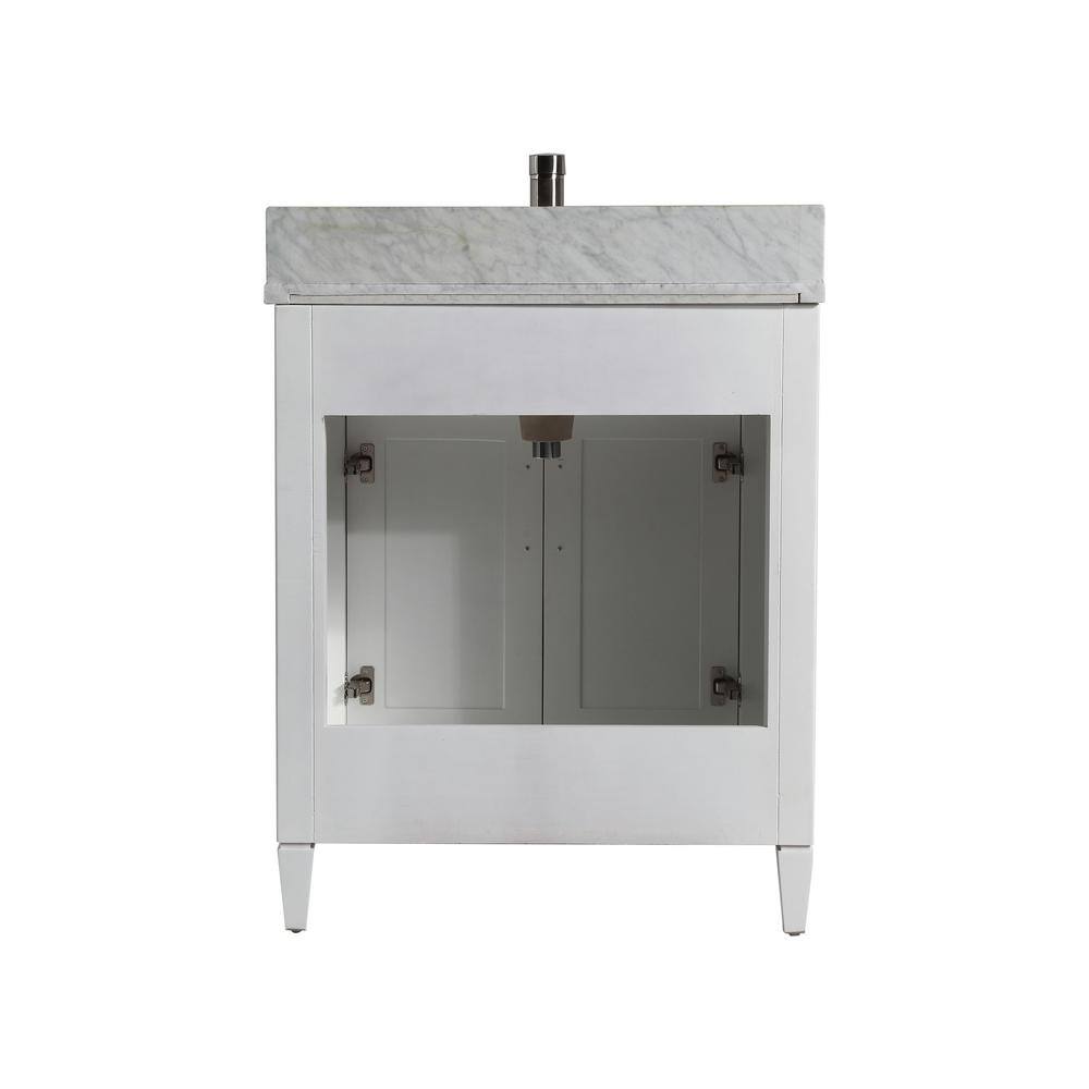 Vanity Art Savona 30 in. W x 22 in. D x 36 in. H Bath Vanity in White with Vanity Top in White with White Basin and Mirror