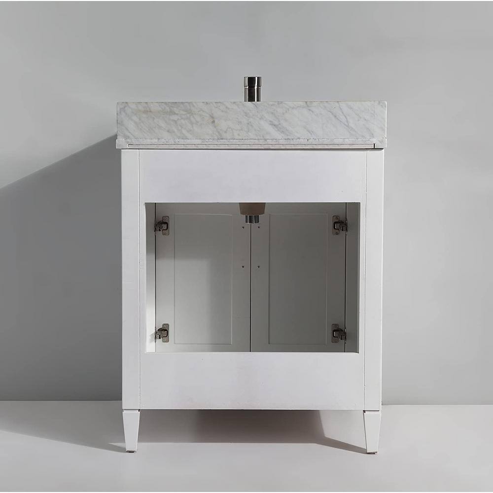Vanity Art Savona 30 in. W x 22 in. D x 36 in. H Bath Vanity in White with Vanity Top in White with White Basin and Mirror