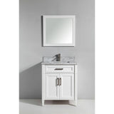 Vanity Art Savona 30 in. W x 22 in. D x 36 in. H Bath Vanity in White with Vanity Top in White with White Basin and Mirror