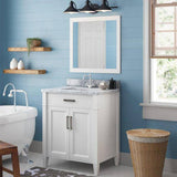 Vanity Art Savona 30 in. W x 22 in. D x 36 in. H Bath Vanity in White with Vanity Top in White with White Basin and Mirror