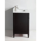 Vanity Art 36 in. W x 22 in. D x 36 in. H Vanity in Espresso with Single Basin Vanity Top in White and Grey Marble and Mirror