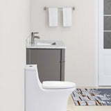 Vanity Art Savona 36 in. W x 22 in. D x 36 in. H Vanity in Grey with Single Basin Vanity Top in White and Grey Marble and Mirror