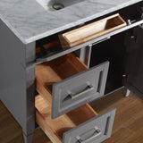 Vanity Art Savona 36 in. W x 22 in. D x 36 in. H Vanity in Grey with Single Basin Vanity Top in White and Grey Marble and Mirror