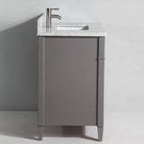Vanity Art Savona 36 in. W x 22 in. D x 36 in. H Vanity in Grey with Single Basin Vanity Top in White and Grey Marble and Mirror