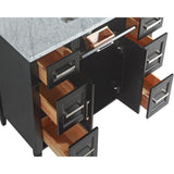 Vanity Art Savona 48 in. W x 22 in. D x 36 in. H Vanity in Espresso with Single Basin Vanity Top in White and Grey Marble and Mirror