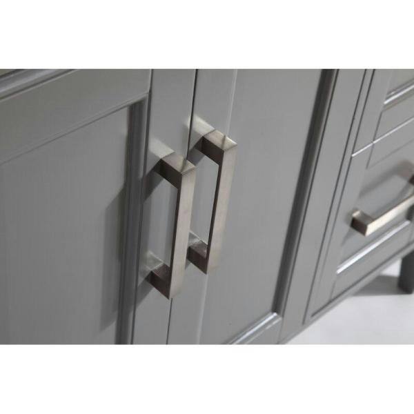 Vanity Art Savona 48 in. W x 22 in. D x 36 in. H Vanity in Grey with Single Basin Vanity Top in White and Grey Marble and Mirror