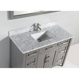 Vanity Art Savona 48 in. W x 22 in. D x 36 in. H Vanity in Grey with Single Basin Vanity Top in White and Grey Marble and Mirror
