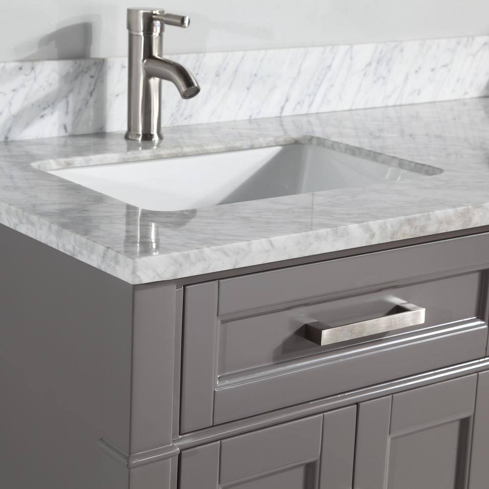 Vanity Art Savona 60 in. W x 22 in. D x 36 in. H Bath Vanity in Grey with Vanity Top in White with White Basin and Mirror