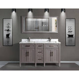 Vanity Art Savona 60 in. W x 22 in. D x 36 in. H Bath Vanity in Grey with Vanity Top in White with White Basin and Mirror