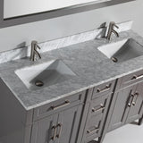 Vanity Art Savona 60 in. W x 22 in. D x 36 in. H Bath Vanity in Grey with Vanity Top in White with White Basin and Mirror